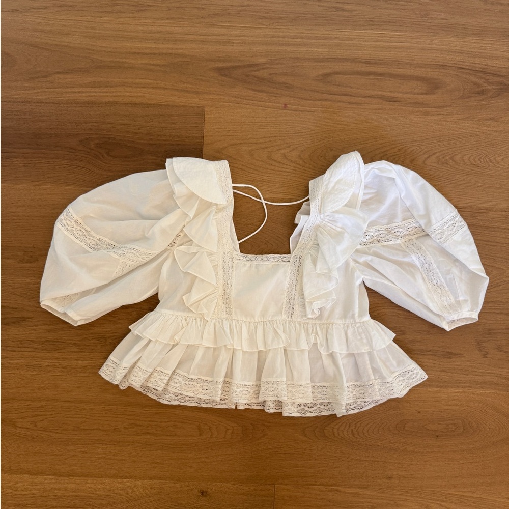 RHODE White Lace-Trimmed Top - Picture 5 of 5